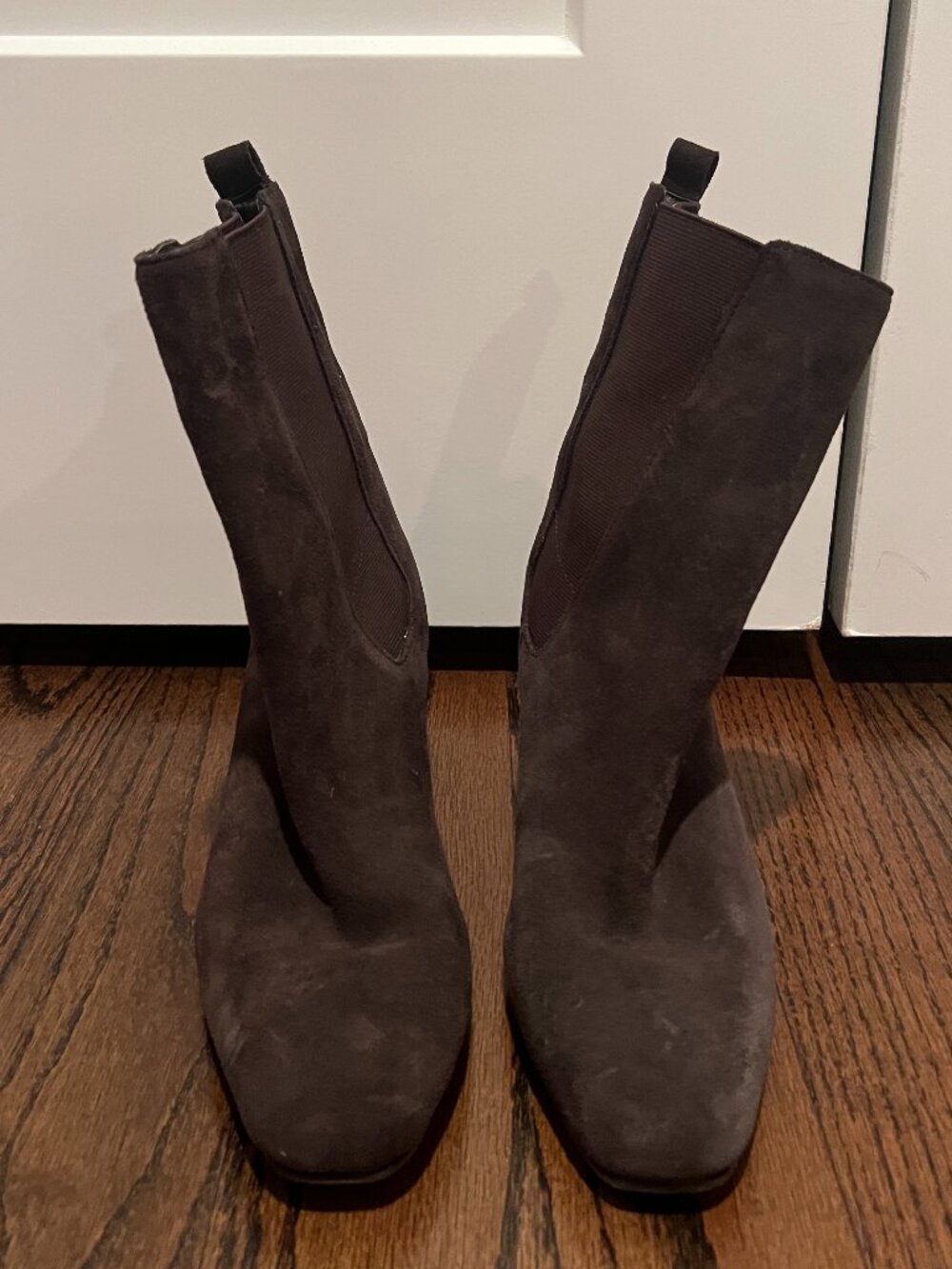 Blondo Selena Brown Suede Waterproof Square Heel Chelsea Booties
